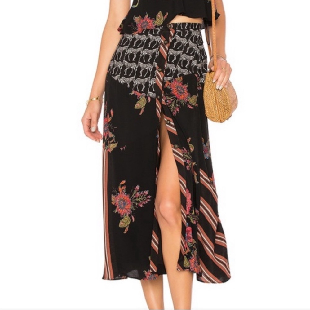 Free People sunshine safari button down Midi Skirt